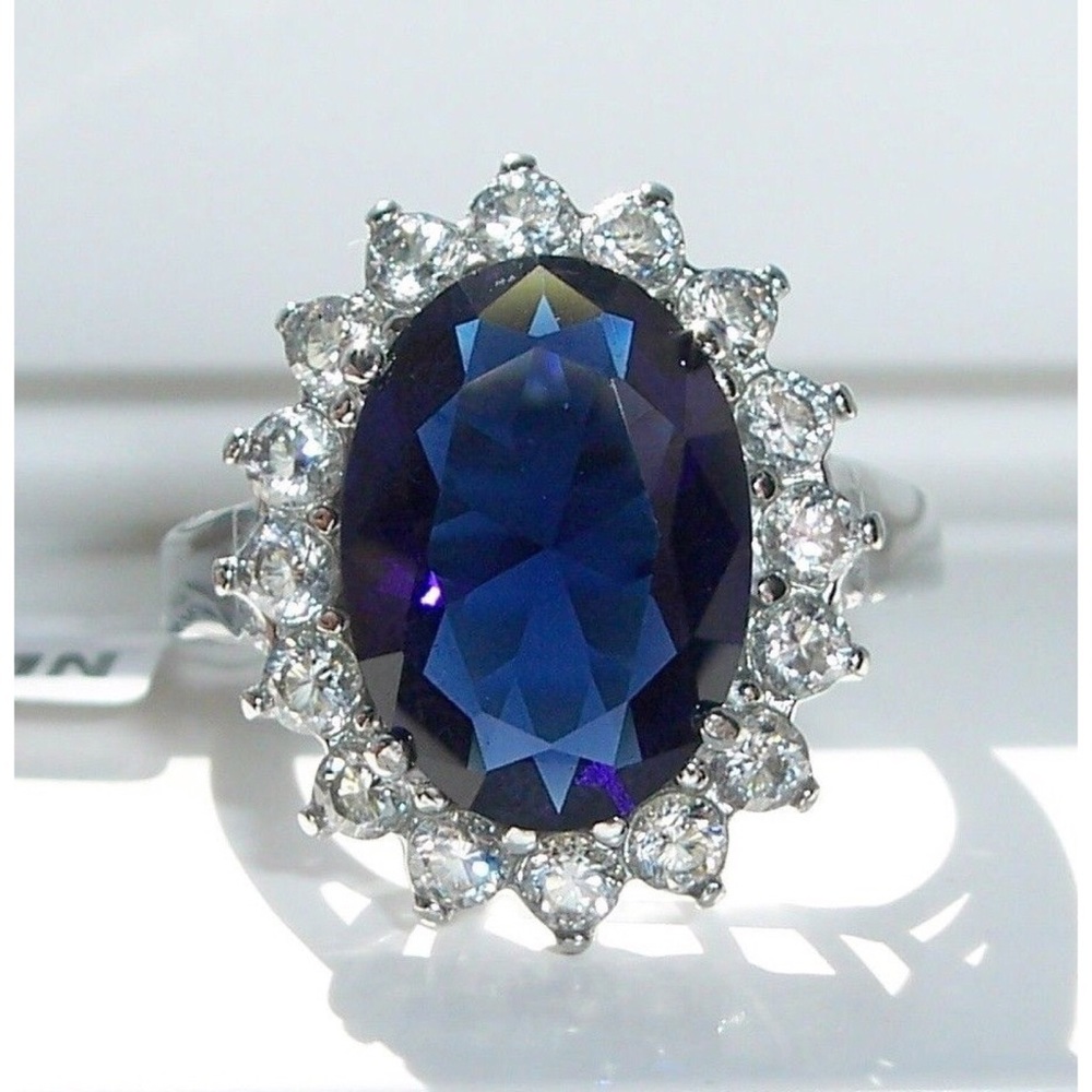 STAINLESS STEEL Princess Diana Style CZ Ring - Picture 1 of 8
